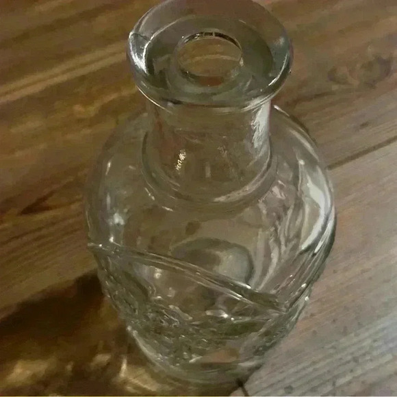 Libbey of Canada Glass Syrup Bottle Fruit Motif Cherry Pear Grape & Apple 8” - Picture 9 of 12